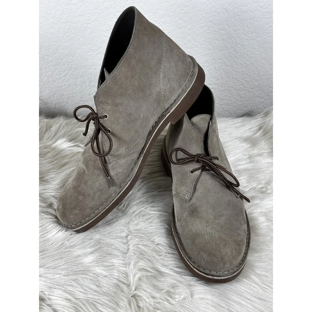 Clarks Bushacre 2 Chukka Boots Mens 10 Taupe Suede Lace Up Casual